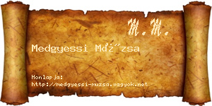 Medgyessi Múzsa névjegykártya
